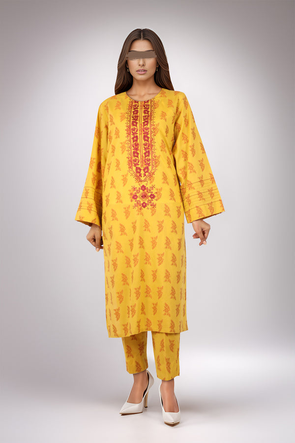 SAYA's Printed Cotton Jacquard Embroidered Stitched For Mom And Daughter