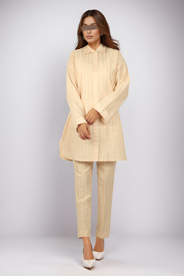 Solid Slub Viscose Stitched 2 Piece (Shirt/Trouser)