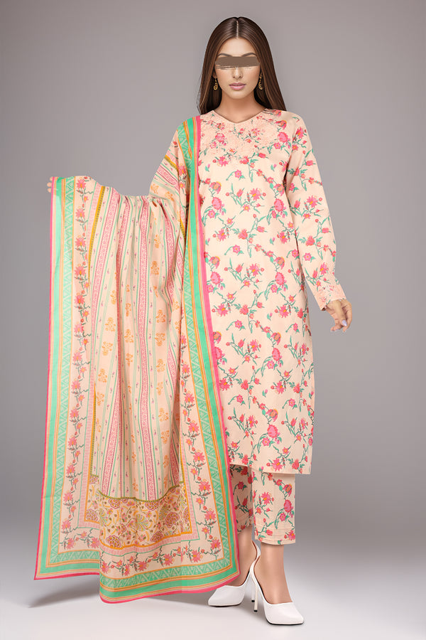 Printed Embroidered Lawn Stitched 3 Piece