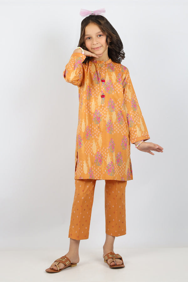 Printed Lawn Stitched 2 Piece (Shirt/Trouser)  For Kids