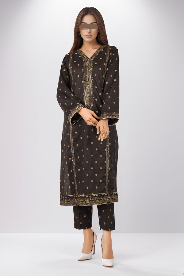 Cotton Jacquard Embroidered Stitched 2 Piece (Shirt/Trouser)