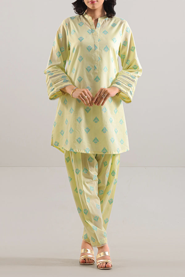 Cotton Jacquard Stitched 2 Piece (Shirt/Trouser)