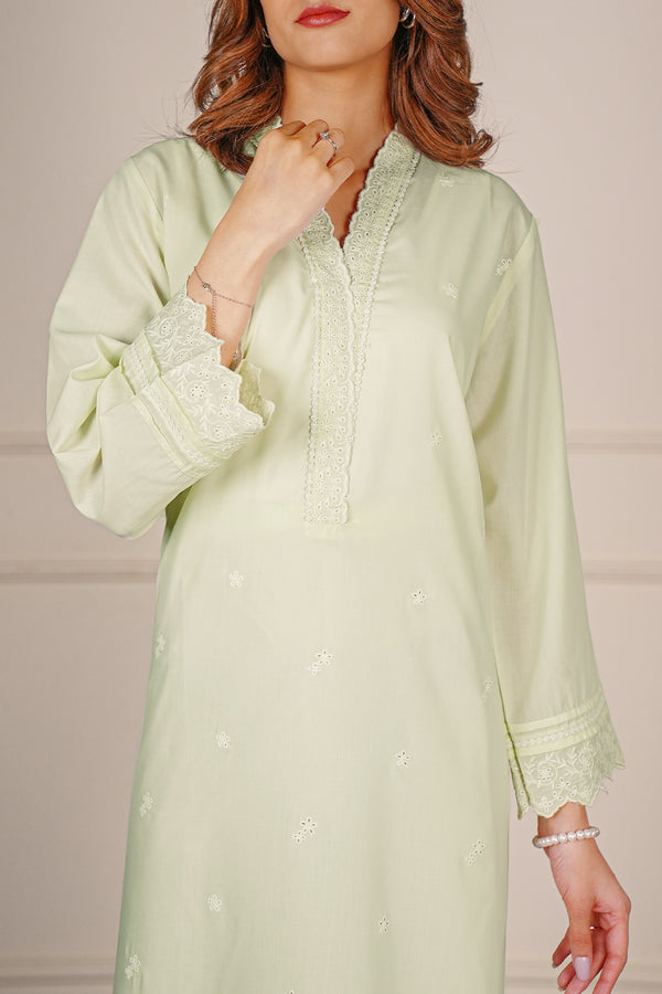 Solid Embroidered Easy Care Weave Stitched 2 Piece (Shirt/Trouser)