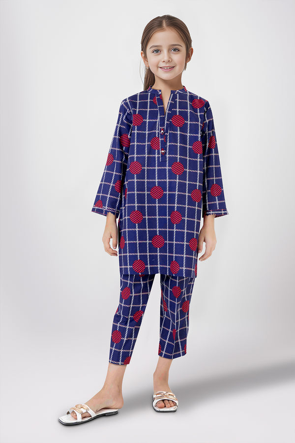 Printed Cambric Stitched Shirt/trouser For Kids