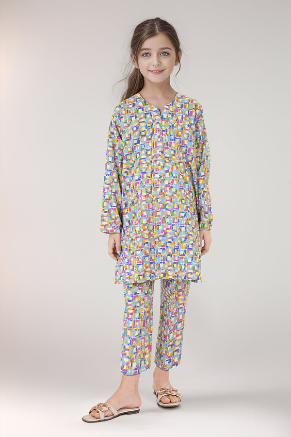 Printed Cambric Stitched Shirt/trouser For Kids