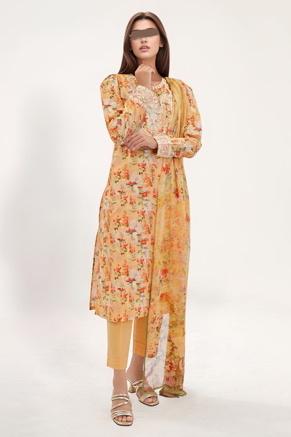 Printed Embroidered Lawn Stitched 3 Piece