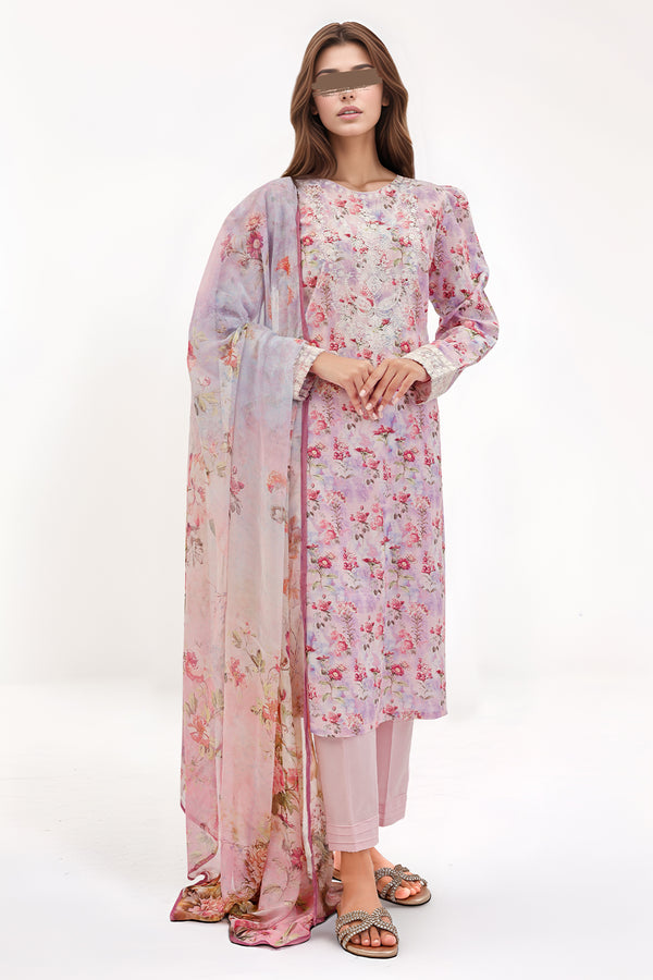 Printed Embroidered Lawn Stitched 3 Piece