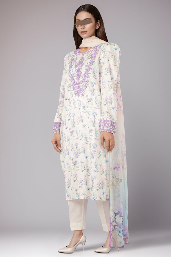 Printed Embroidered Lawn Stitched 3 Piece