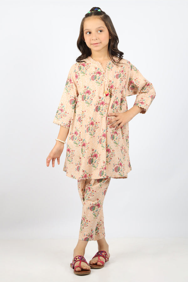 Printed Lawn Stitched 2 Piece (Shirt/Trouser)  For Kids