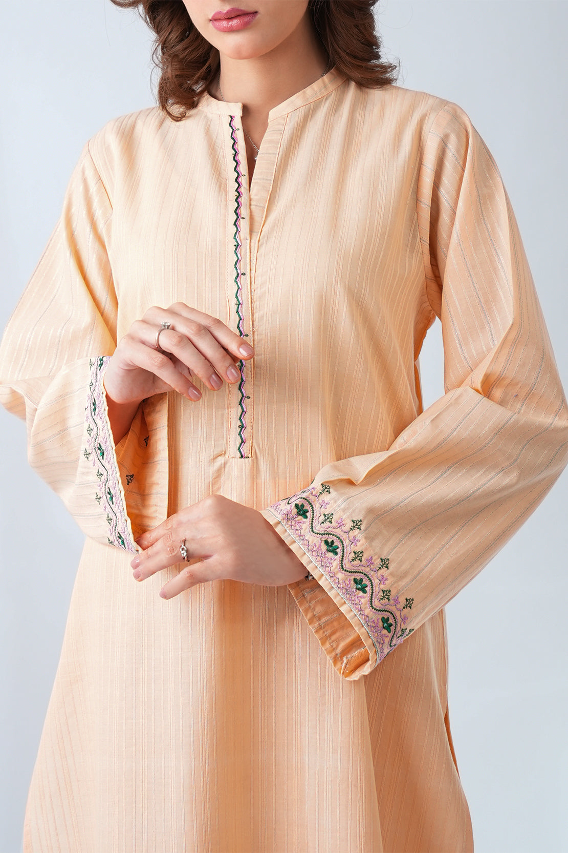 Embroidered Cotton Jacquard Stitched 2 Piece (Shirt/Trouser) – SAYA