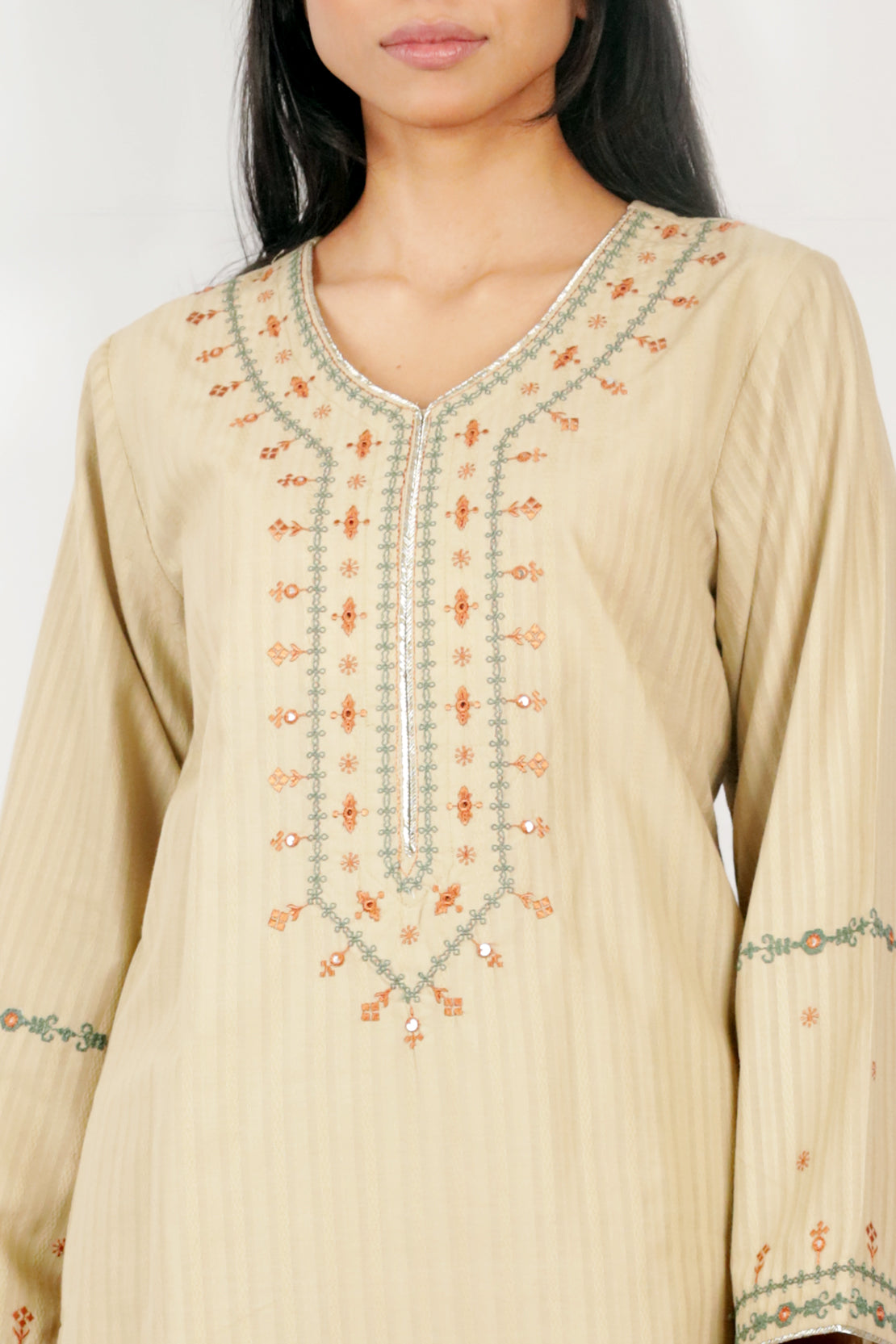 Embroidered Cotton Jacquard Stitched 2 Piece (Shirt/Trouser) – SAYA