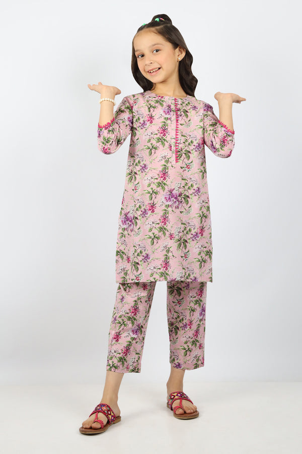 Printed Lawn Stitched 2 Piece (Shirt/Trouser) For Kids