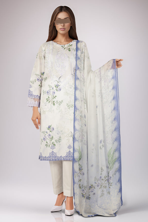 Printed Embroidered Lawn Stitched 3 Piece