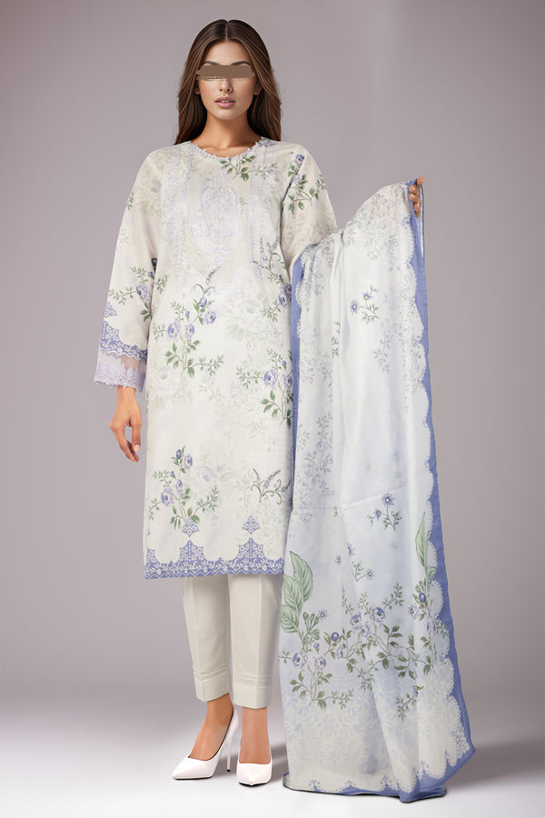 Printed Embroidered Lawn Stitched 3 Piece