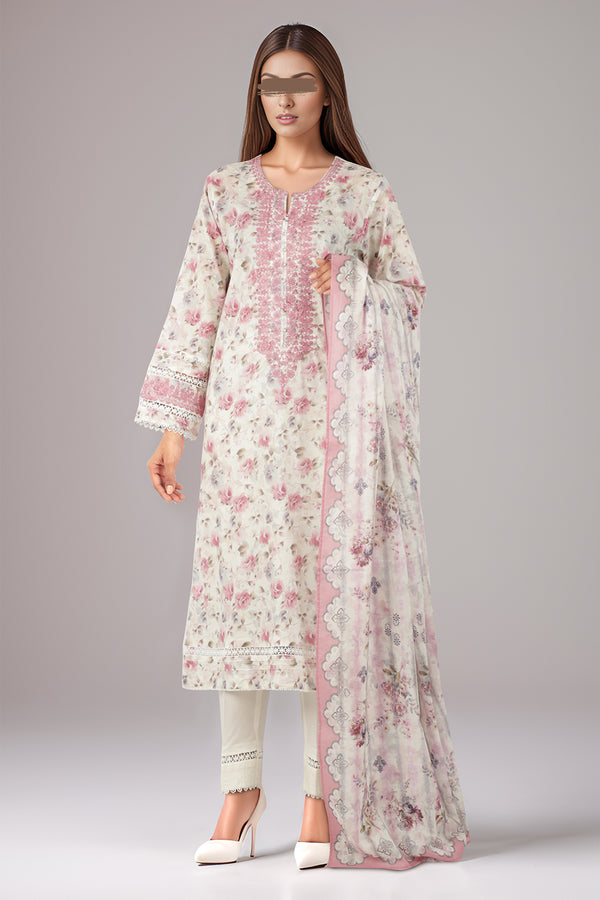 Printed Embroidered Lawn Stitched 3 Piece