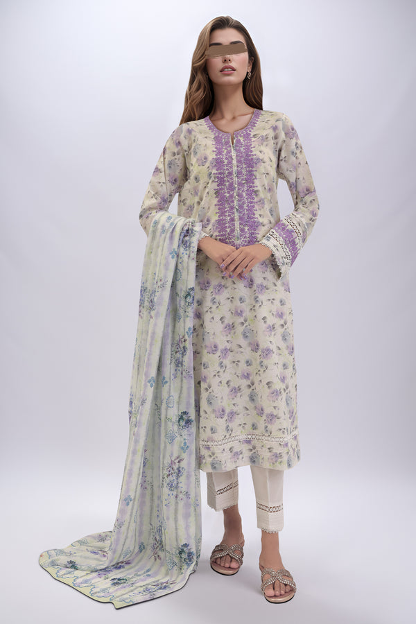 Printed Embroidered Lawn Stitched 3 Piece