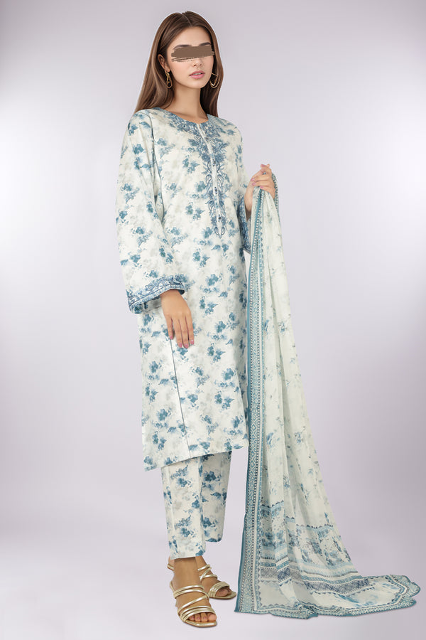 Printed Embroidered Lawn Stitched 3 Piece