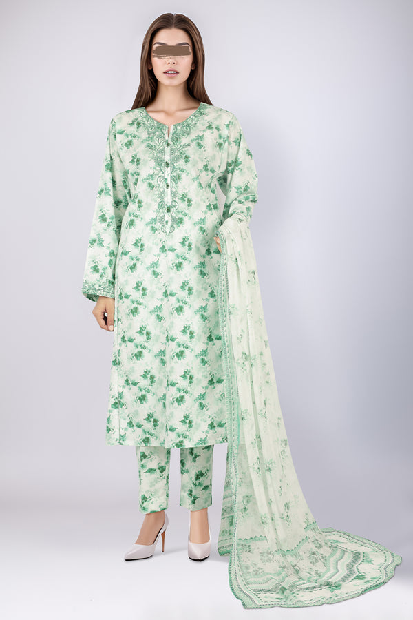 Printed Embroidered Lawn Stitched 3 Piece