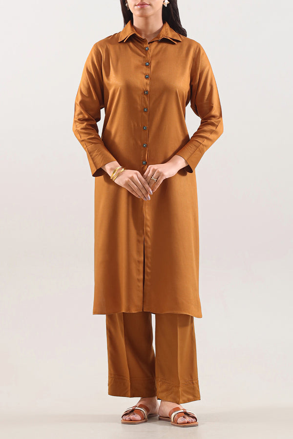 Solid Pashmina Stitched 2 Piece (Shirt/Trouser)