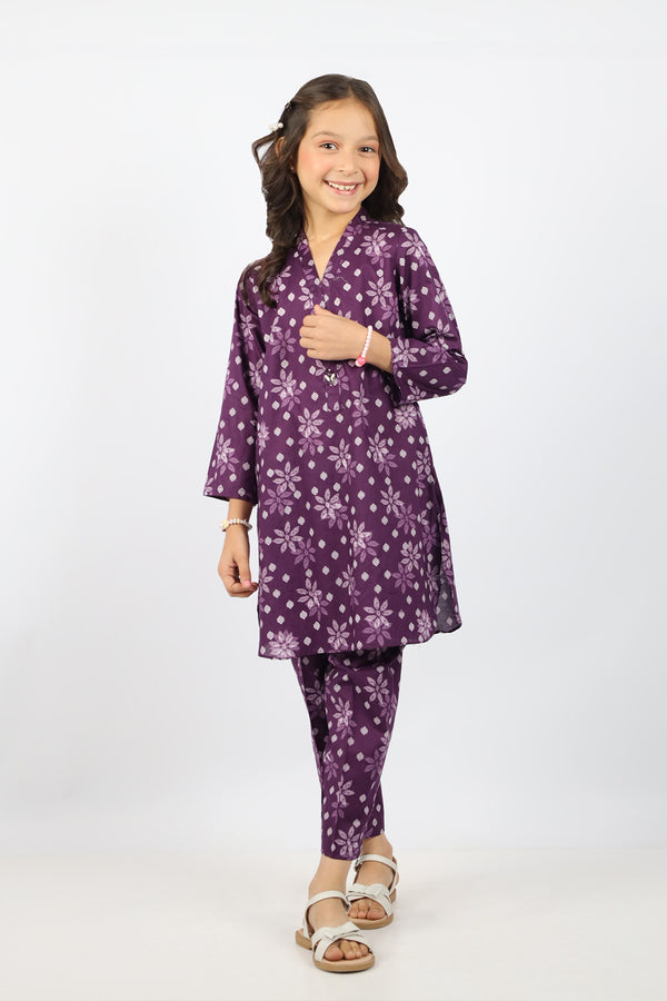 Printed Lawn Stitched 2 Piece (Shirt/Trouser)  For Kids