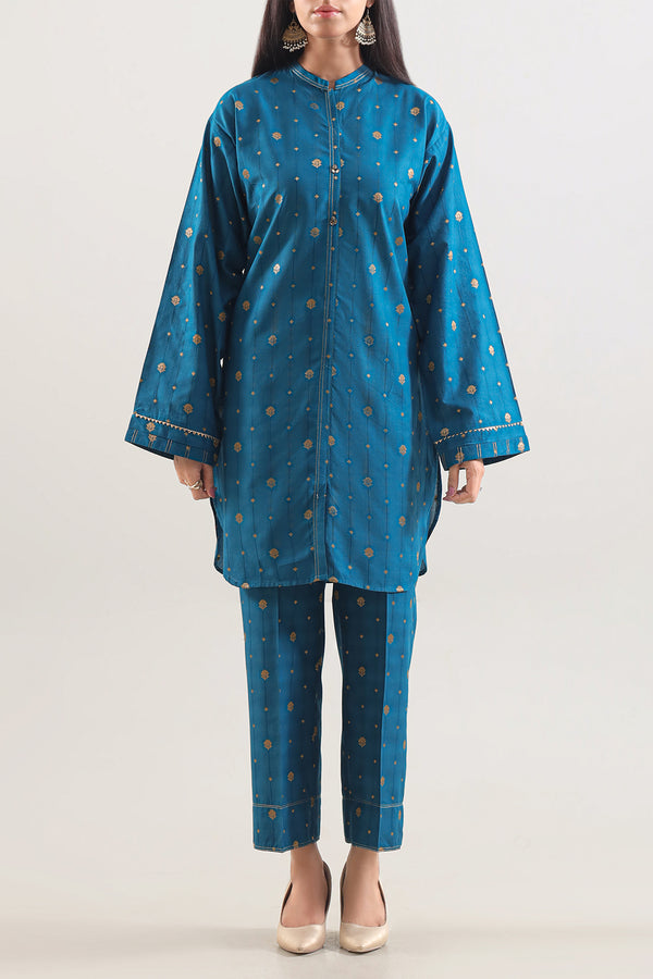 Cotton Jacquard Stitched 2 Piece (Shirt/Trouser)