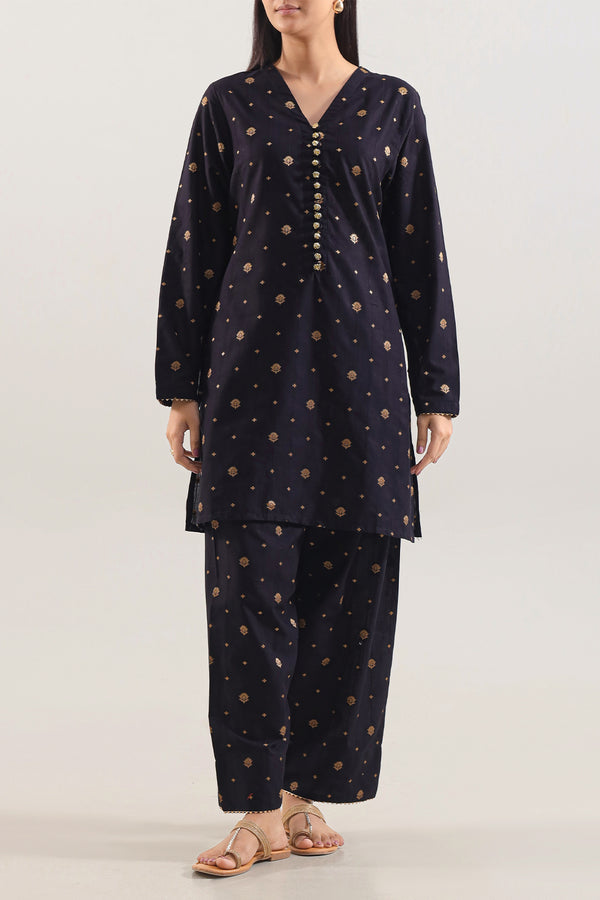 Cotton Jacquard Stitched 2 Piece (Shirt/Trouser)