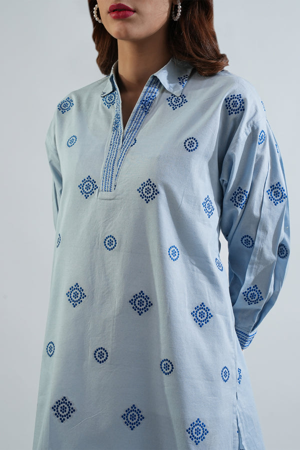 Embroidered Cotton Jacquard Stitched 2 Piece