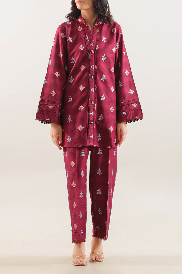 Cotton Jacquard Stitched 2 Piece (Shirt/Trouser)