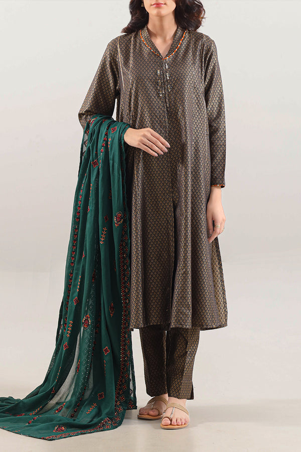 Luxury Pret Cotton Jacquard Stitched 3 Piece