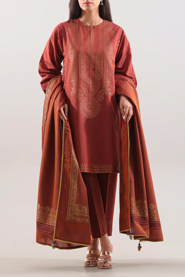 Luxury Pret Cotton Jacquard Stitched 3 Piece