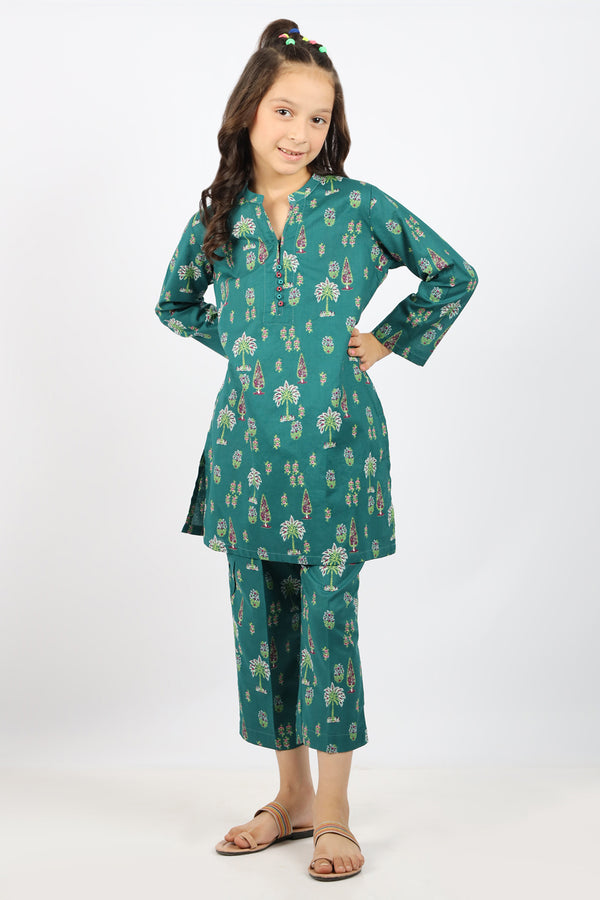 Printed Lawn Stitched 2 Piece (Shirt/Trouser)  For Kids