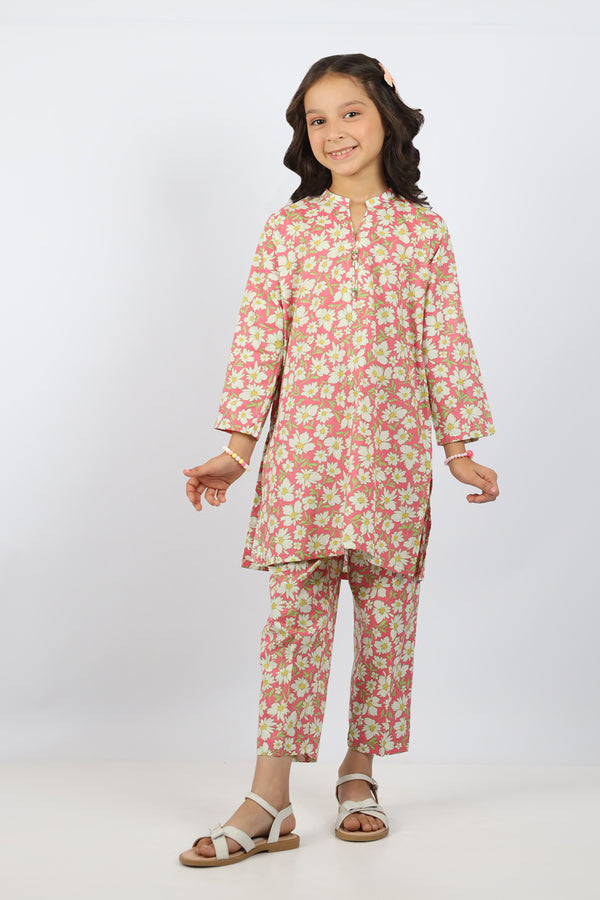 Printed Lawn Stitched 2 Piece (Shirt/Trouser)  For Kids