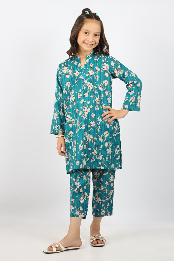 Printed Cambric Stitched Shirt/trouser For Kids