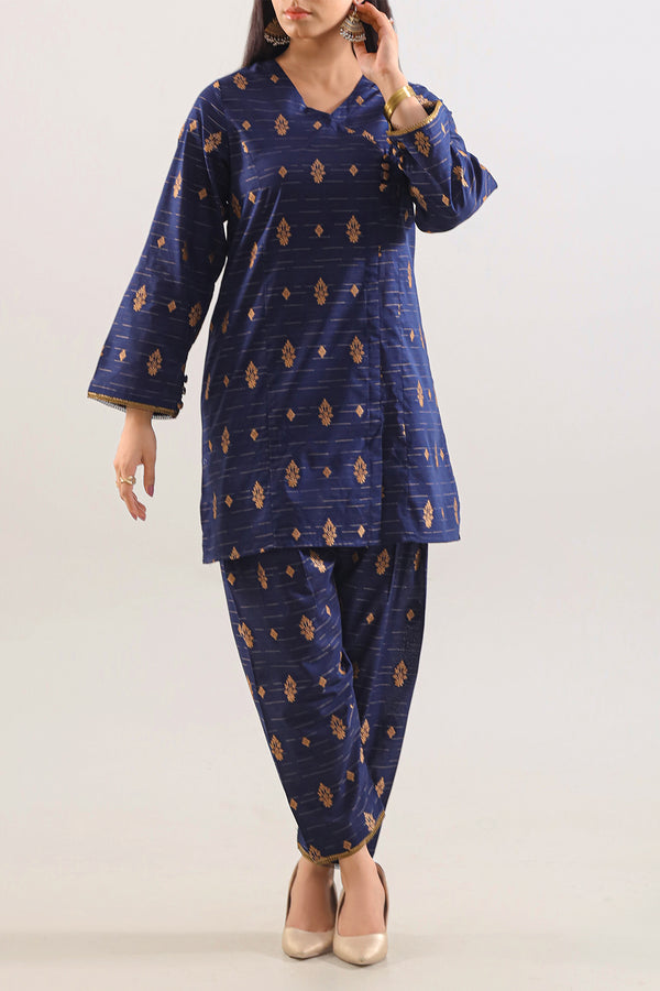 Cotton Jacquard Stitched 2 Piece (Shirt/Trouser)