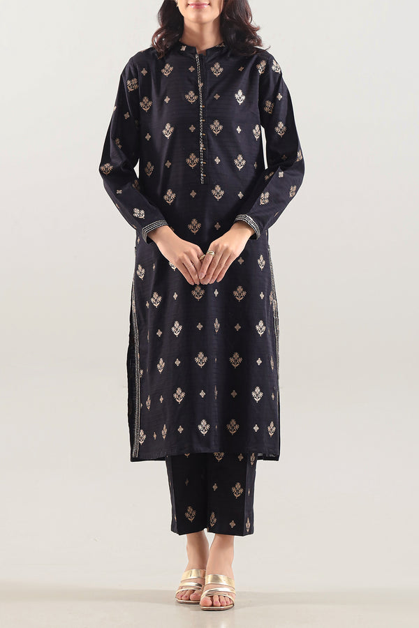 Embroidered Cotton Jacquard Stitched 2 Piece (Shirt/Trouser)