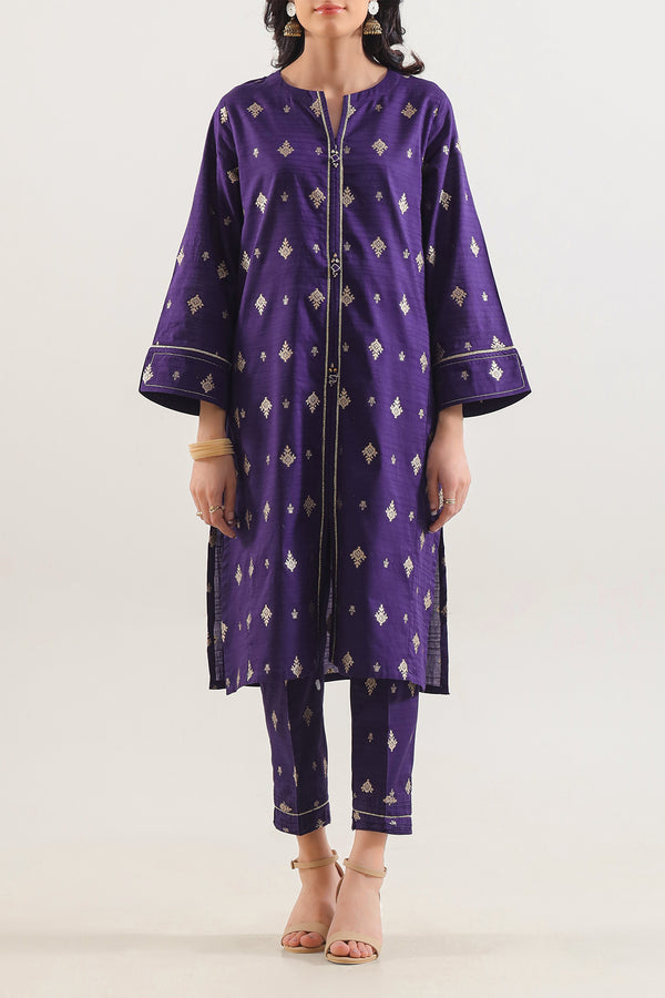 Cotton Jacquard Stitched 2 Piece (Shirt/Trouser)