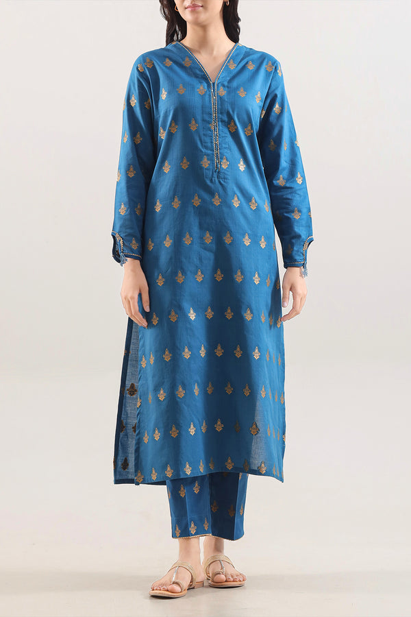 Cotton Jacquard Stitched 2 Piece (Shirt/Trouser)