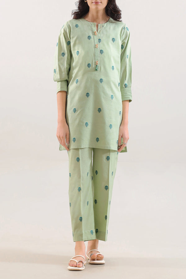 Cotton Jacquard Stitched 2 Piece (Shirt/Trouser)