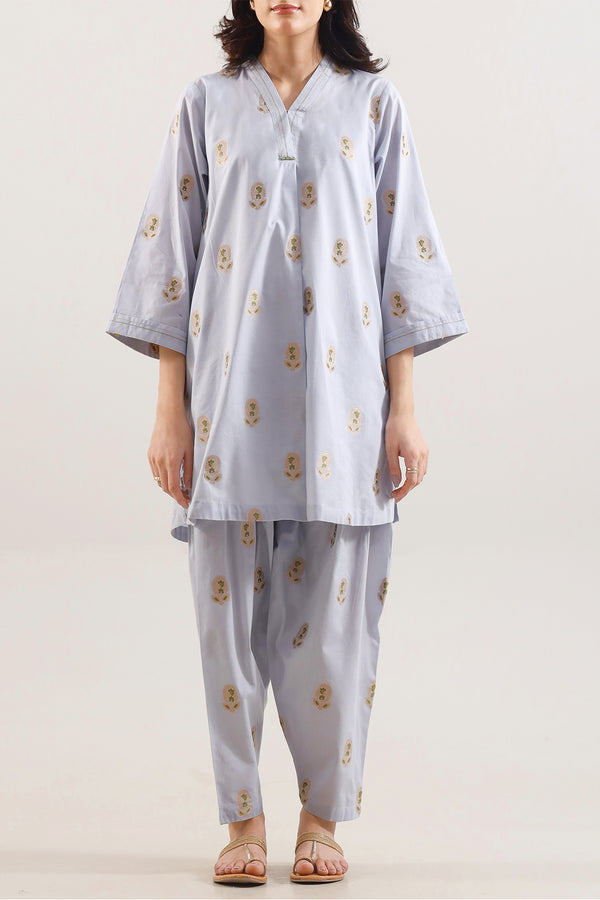 Cotton Jacquard Stitched 2 Piece (Shirt/Trouser)