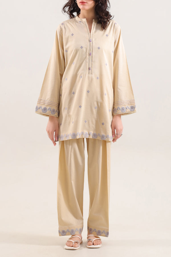 Stitched Cotton Jacquard  2 Piece (Shirt/Trouser)