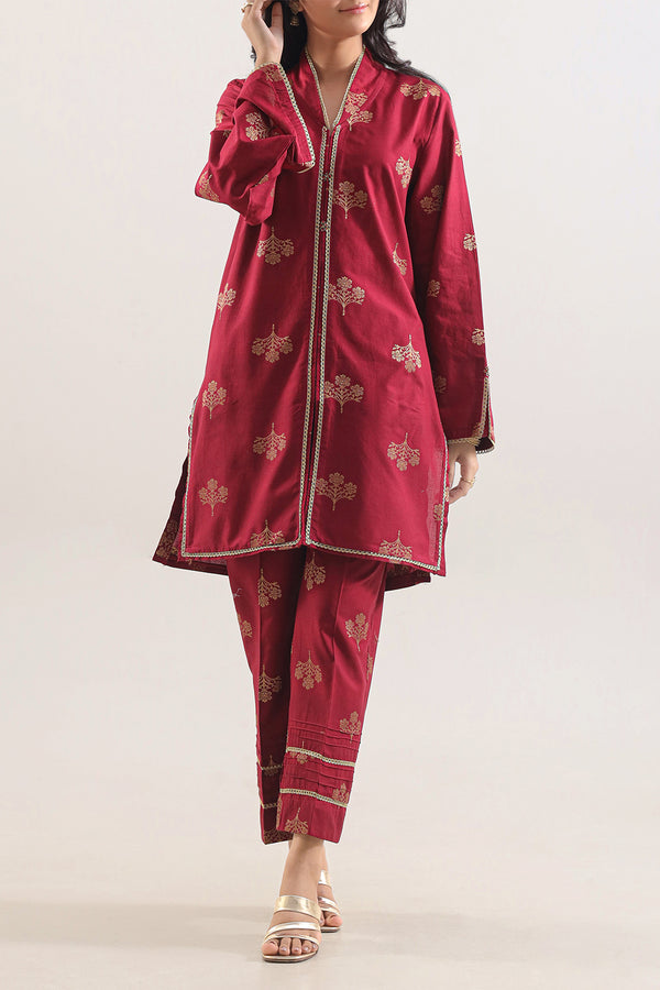 Cotton Jacquard Stitched 2 Piece (Shirt/Trouser)