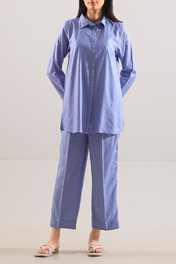 Cotton Jacquard Stitched 2 Piece (Shirt/Trouser)
