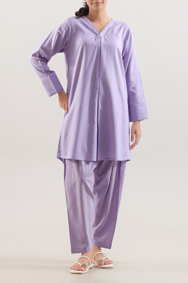 Cotton Jacquard Stitched 2 Piece (Shirt/Trouser)