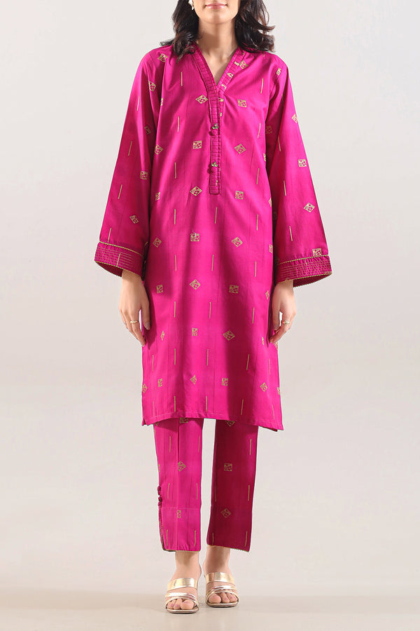 Cotton Jacquard Stitched 2 Piece (Shirt/Trouser)