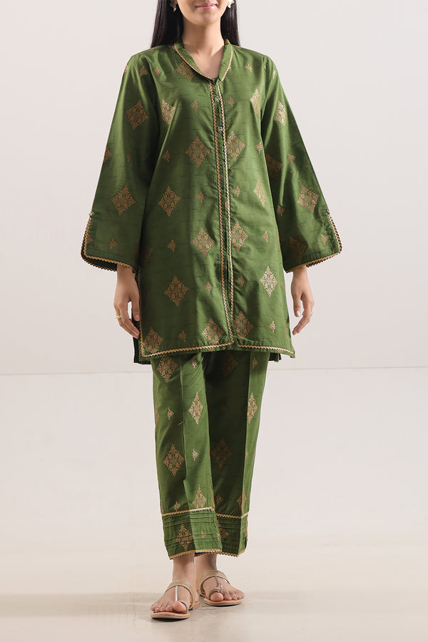 Stitched Cotton Jacquard 2 Piece (Shirt/Trouser)