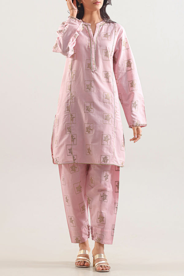 Cotton Jacquard Stitched 2 Piece (Shirt/Trouser)