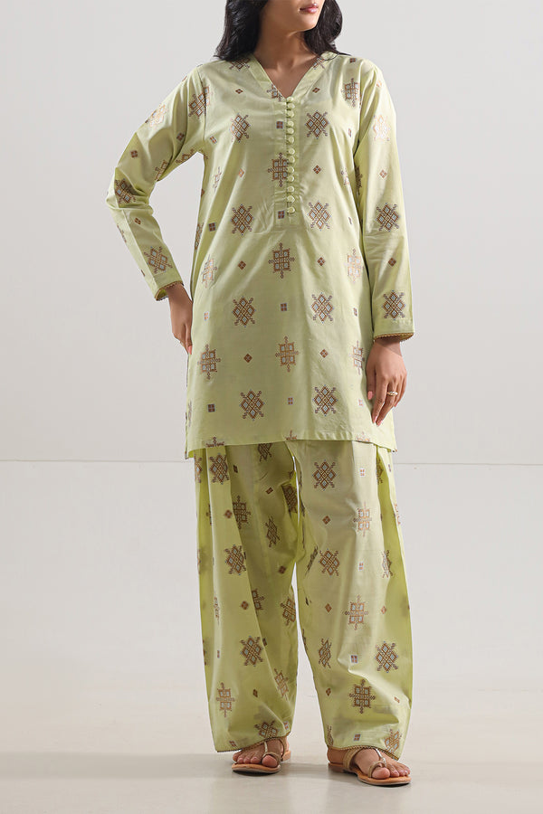 Stitched Cotton Jacquard 2 Piece (Shirt/Trouser)