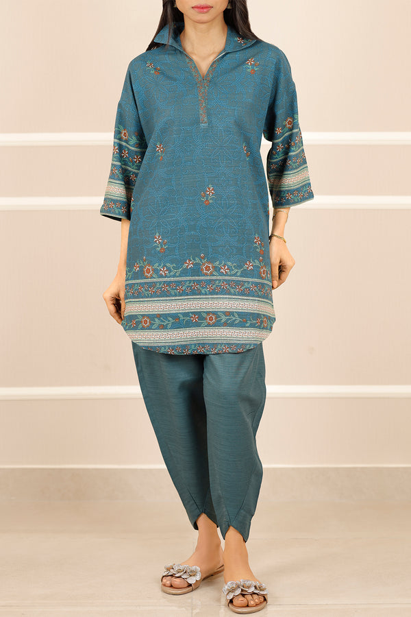 Printed Khaddar Stitched 2 Piece (Shirt/Trouser)