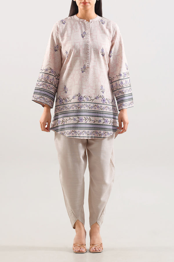 Printed Khaddar Stitched Shirt