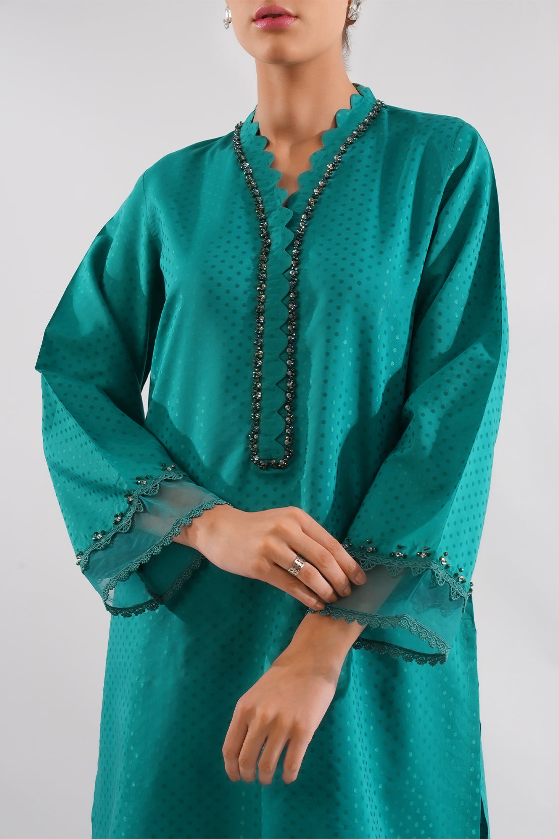 Stitched Self Jacquard 2 Piece (Shirt/Trouser) – SAYA